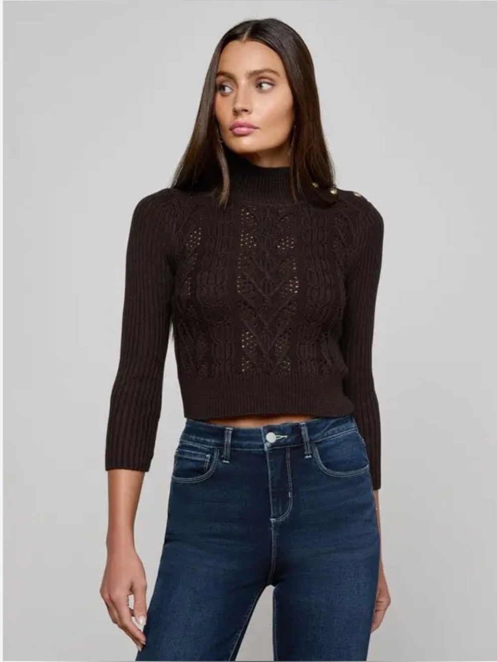 L'Agence Kamdyn Chocolate Brown Sweater NWOT